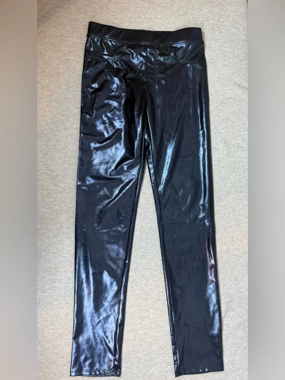 Zara‎ Girls Metallic Pleather Leggings - Blue - 13/14